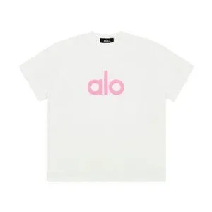 ALO Yoga | Tops | Alo Yoga Loose Foam Printed Tshirt White